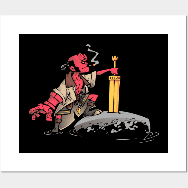 The Sword and the Stone Fist Wall Art by harebrained